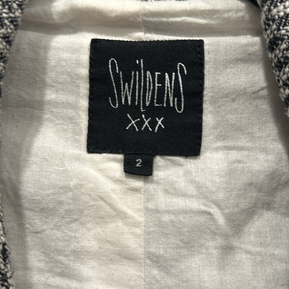 SWILDENS XXX 100% cotton button up coat jacket black and gray size 2 or medium - Picture 3 of 7